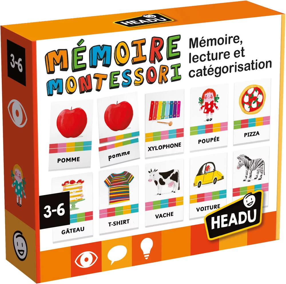 JEU EDUCATIF-MEMOIRE LECTURE ET CATEGORISATION+3ANS-HEADU