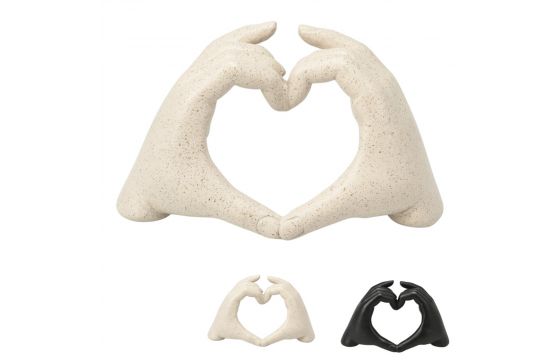 DECORATION A POSER EN CERAMIQUE-MAINS FORME COEUR-ASST - Image 3