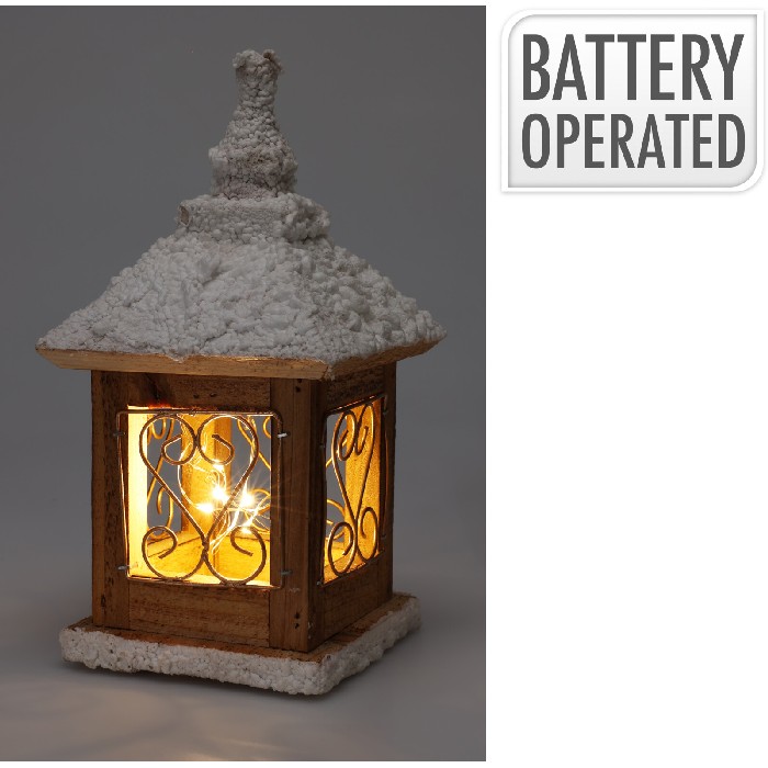 LANTERNE LUMINEUSE A LED-11X21CM-MARRON GIVRE - Image 3