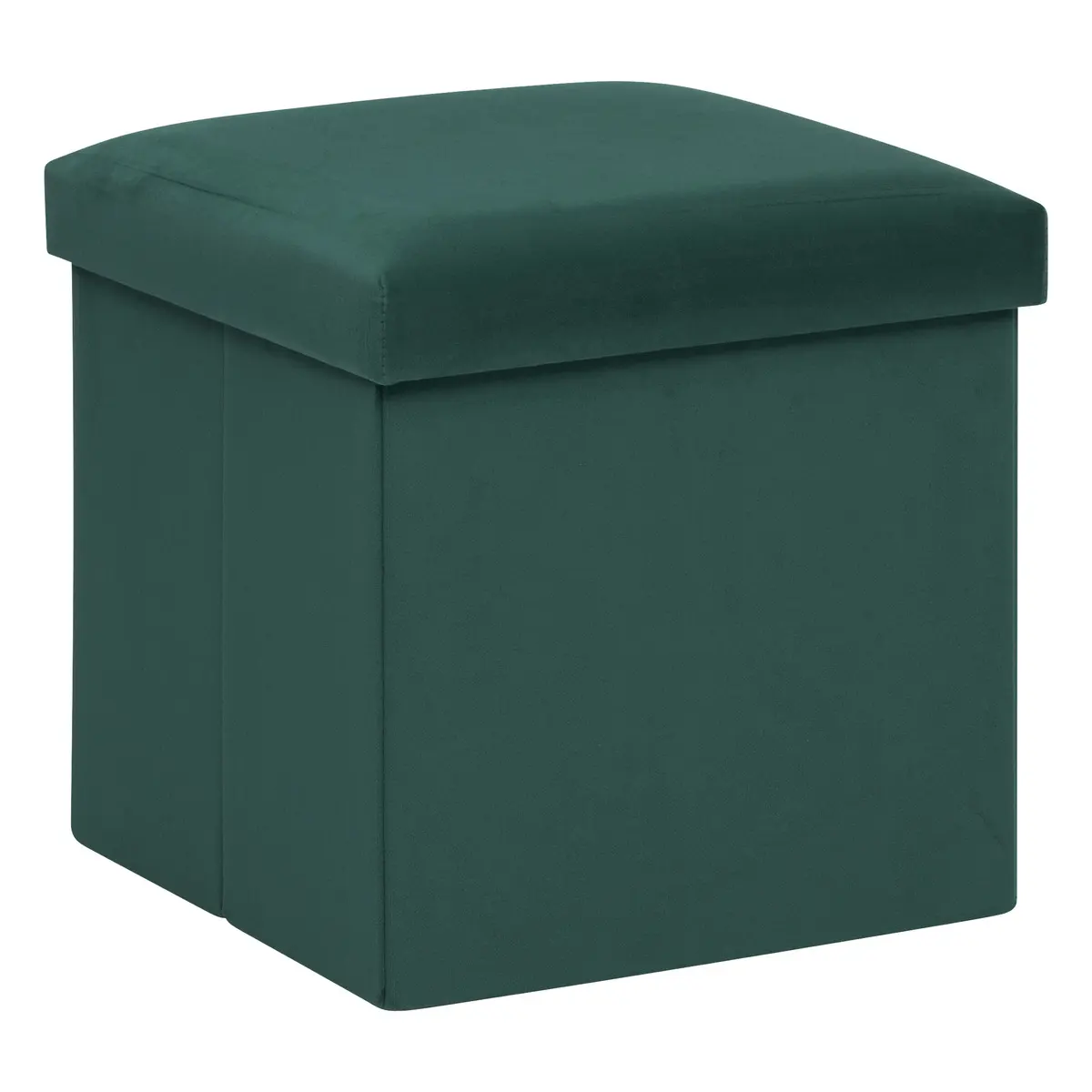 POUF PLIABLE COFFRE DE RANGEMENT-CARRE 38X38CM-VERT UNI