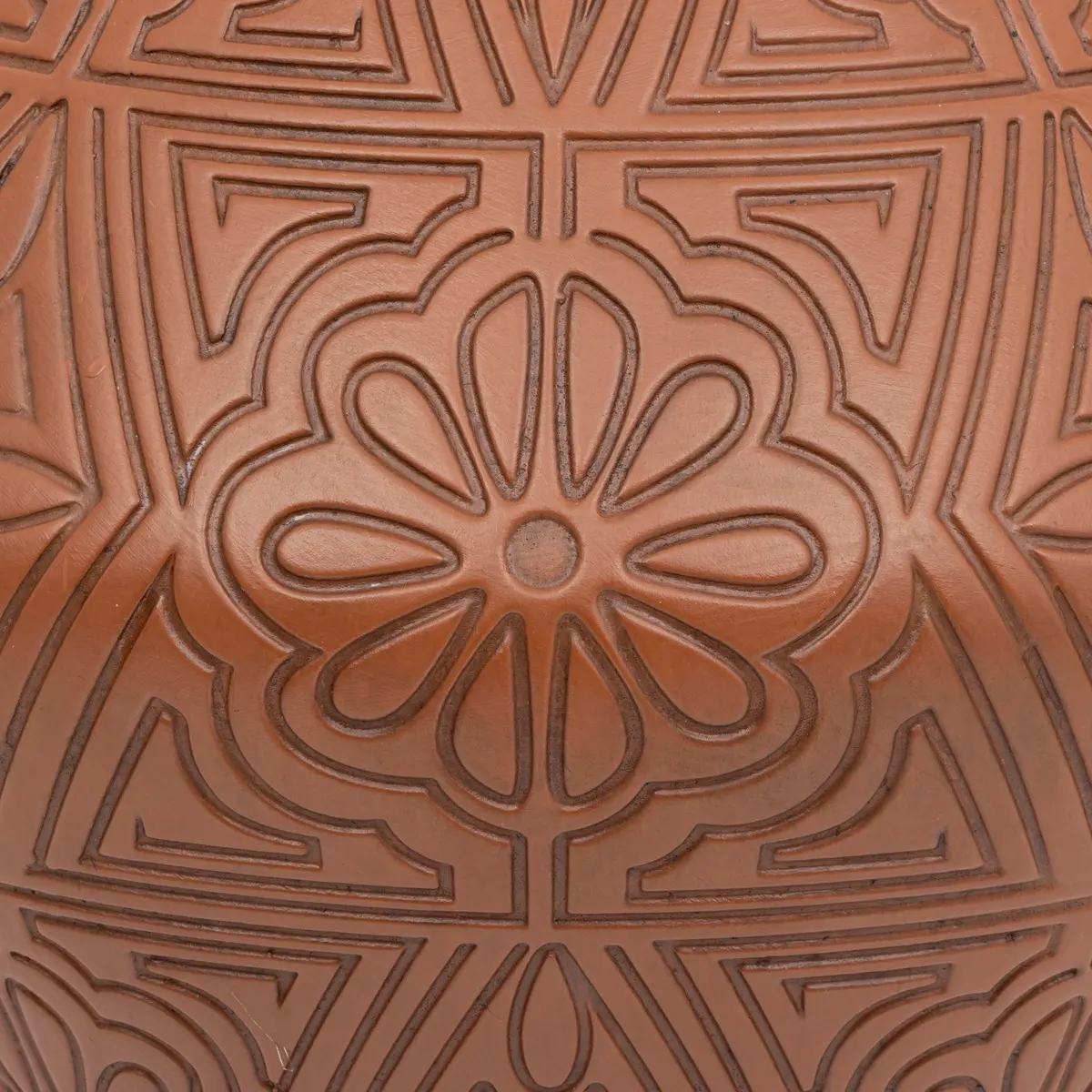 JARRE EN CERAMIQUE-35X34CM-TERRACOTA AVEC MOTIF VASWAZA - Image 2