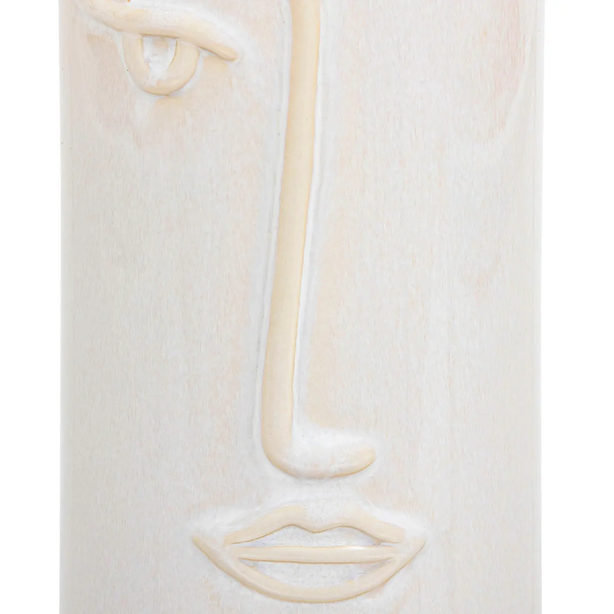 VASE EN CERAMIQUE-25X11CM-MOTIF VISAGE-BEIGE - Image 2