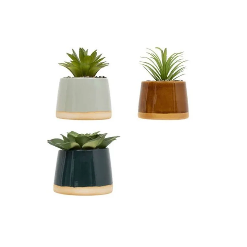 Plante artificielle succulent-12cm-pot en céramique ASST