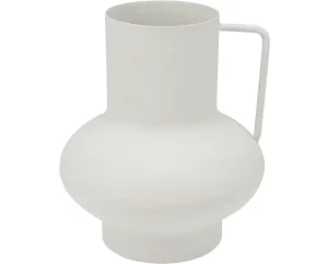 Vase en zinc-15cm-forme jarre avec manche sable