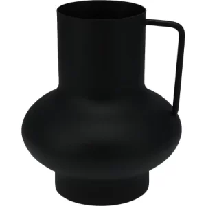 Vase en zinc-15cm-forme jarre avec manche-noir