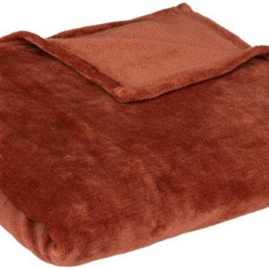 PLAID-120X150CM-EN POLYESTER-MARRON