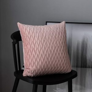 COUSSIN DECORATIF-45X45CM-DEHOUSSABLE-MOTIF -ROSE PALE