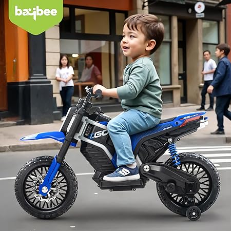 Moto électrique cross dm/USB démarrage a clé-bleu-noir - Image 2