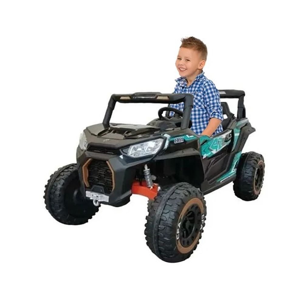 Factual Toys - Electric Kids Ride On Car With 2 Leather Seat - Black - 24V