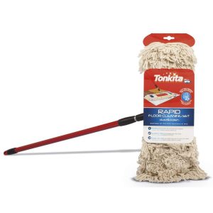BALAI MOP PLAT EN COTON AVEC MANCHE TELESCOPIQUE-130CM