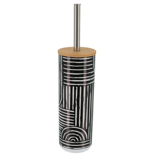 BROSSE WC+SOCLE EN PLASTIQUE-IMPRIME VIBES NOIR BLANC - Image 2