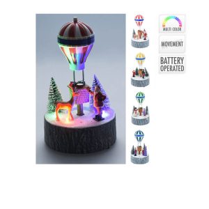 Noel scène lumineuse a led-17cm-deco montgolfière ASST