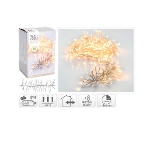 Noel guirlande lumineuse-5,5m-768 led 8 fonctions-blanc chaud
