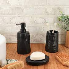 GOBELET DE DOUCHE EN GRES-ROND-ETHNIQUE-VIBES NOIR - Image 3