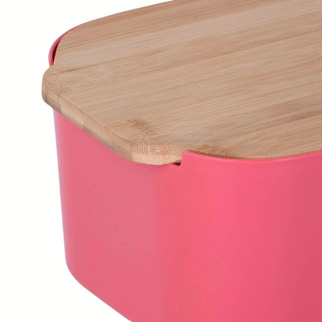 Boite a pain en plastique avec couvercle en bambou ASST – Image 2