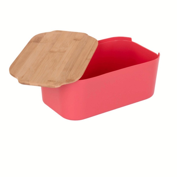 Boite a pain en plastique avec couvercle en bambou ASST – Image 4