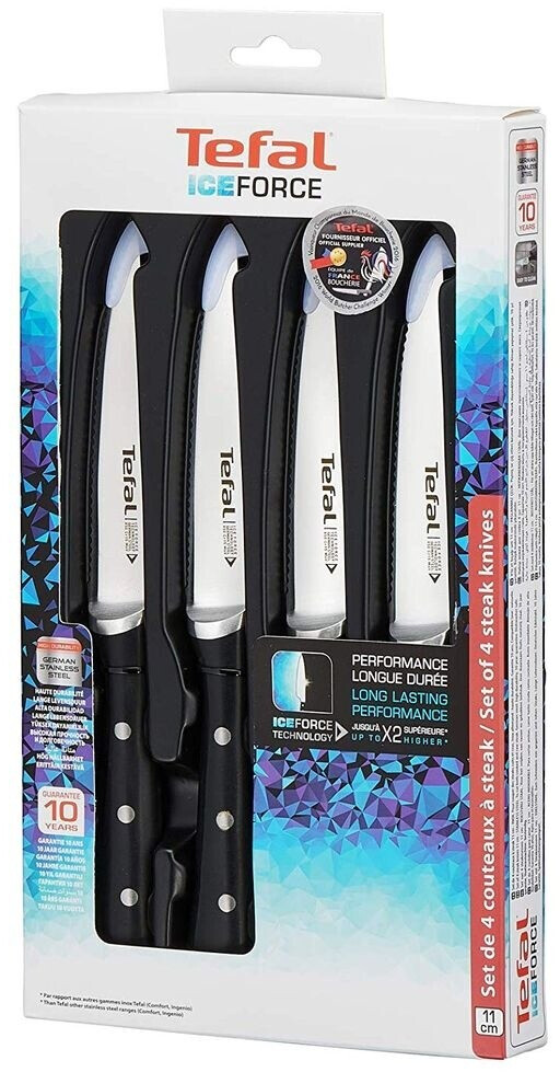 COUTEAU A STEAK TEFAL-SET DE 4PCS-11CM INOX-ICE FORCE