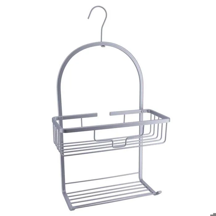 SERVITEUR DE DOUCHE EN ALU-NOIR-2 NIVEAUX-49.5X28X12.5CM - Image 3