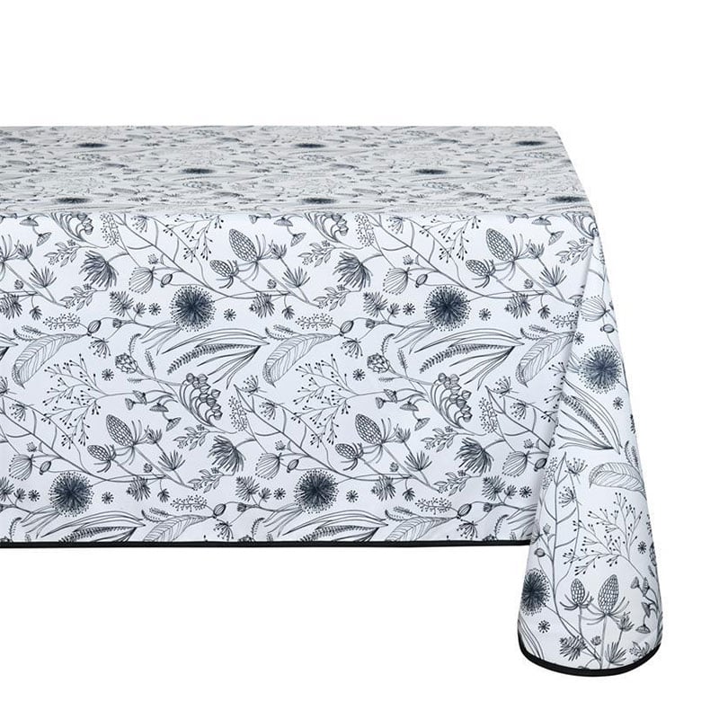 NAPPE DE TABLE EN POLYESTER-140X240CM-MOTIFS FLEURS-BLEU - Image 2