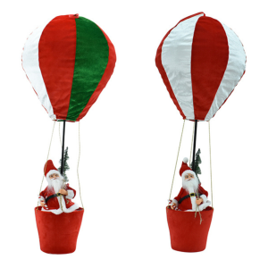 Noel père noël dans montgolfière -rouge-vert-rouge-blanc-ASST