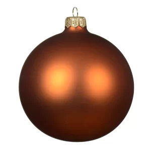 NOEL-BOULE DE SAPIN-18CM-MARRON-ASST