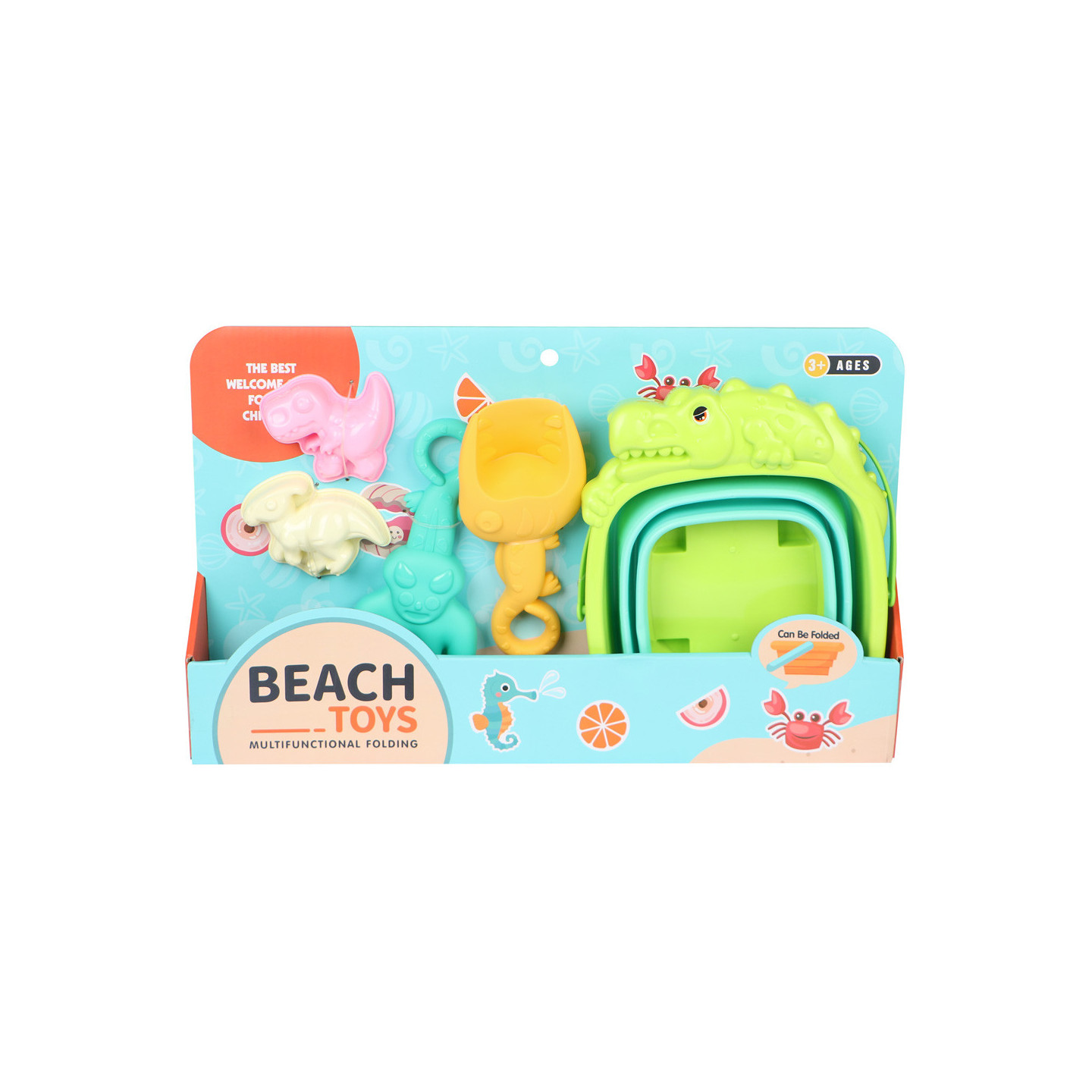 Jeu de plage seau+ accessoires motif animaux 2x24 - Image 2