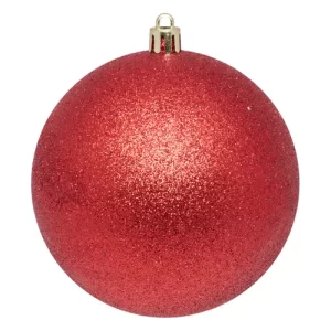NOEL-BOULE DE SAPIN-20CM-EN PLASTIQUE PAILLETE ROUGE
