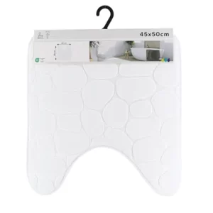 TAPIS CONTOUR WC-45X50CM-DE FORME GALET-BLANC