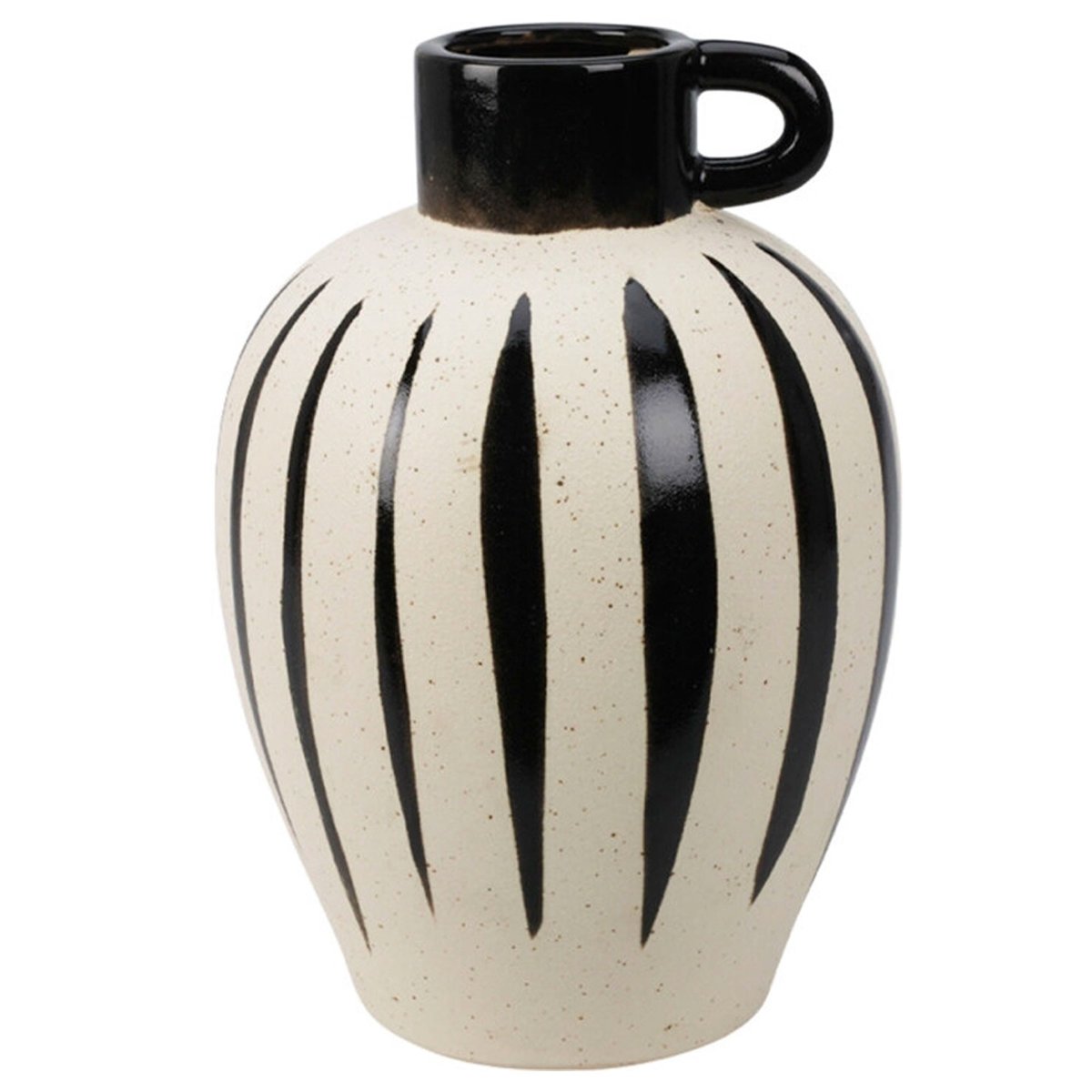 Vase en ceramique-27cm-beige-motif rayures ASST - Image 2