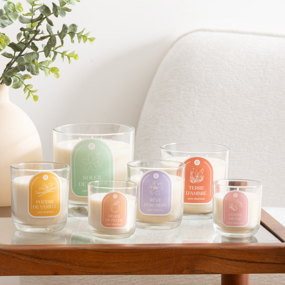 Bougie parfumee 210g dans photophore en verre terre d'ambre – Image 2