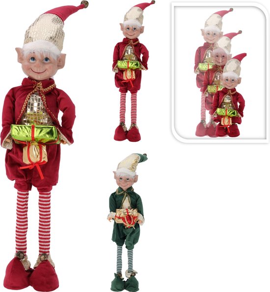 Noel elf télescopique -88cm-rouge-blanc + paquet cadeau - Image 2