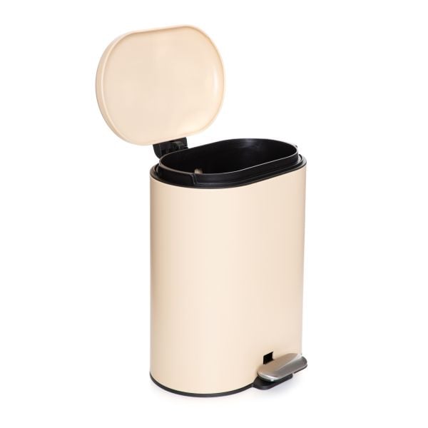 POUBELLE 6L EN METAL-RECTANGLE-BEIGE