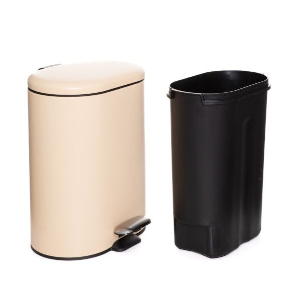 POUBELLE 6L EN METAL-RECTANGLE-BEIGE - Image 6