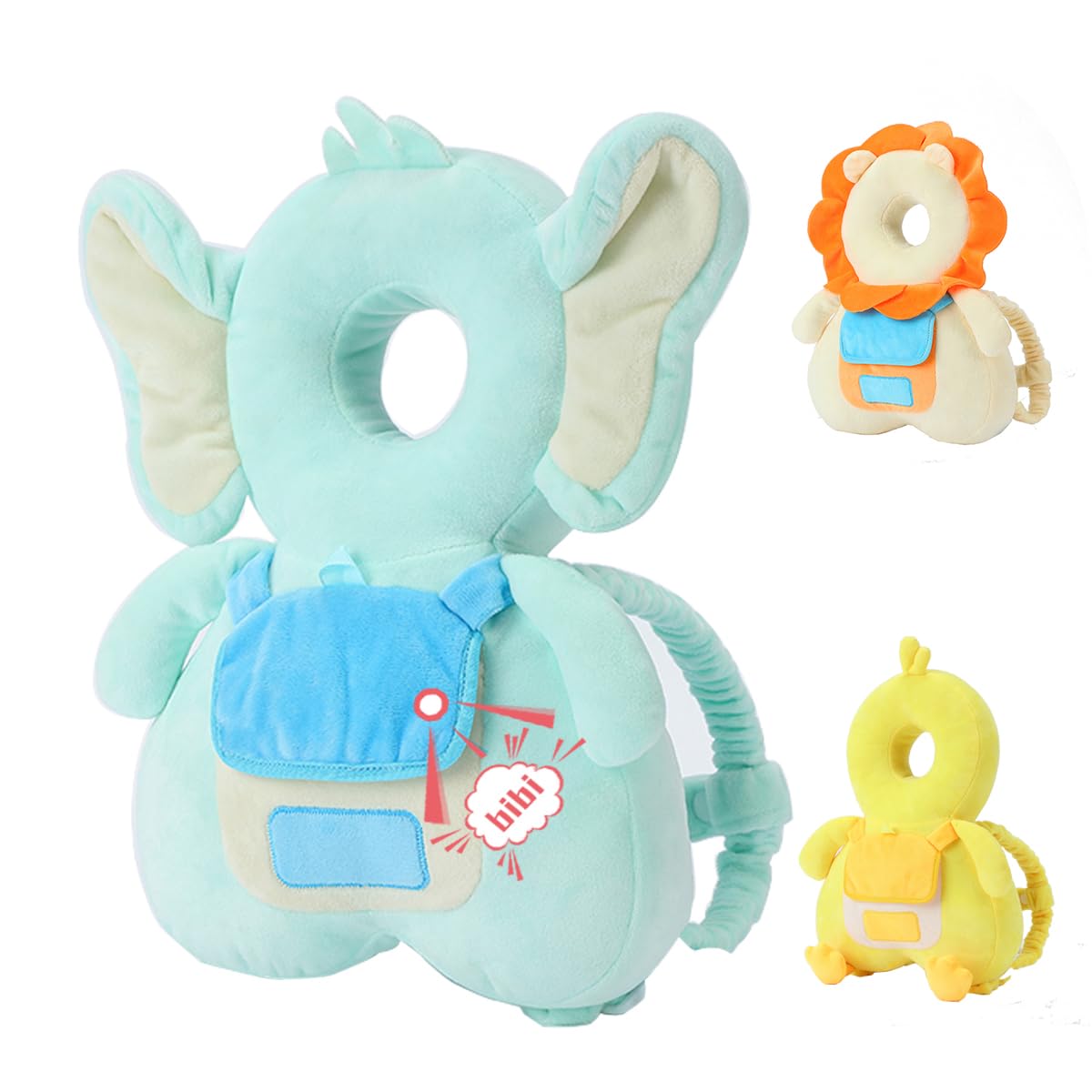 Coussin de tête pour bebe-30cm-elephant/tigre - Image 2