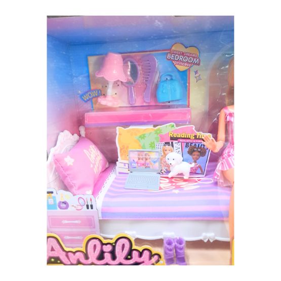 Poupée dans sa chambre anlily+ accessoires +3ans - Image 3