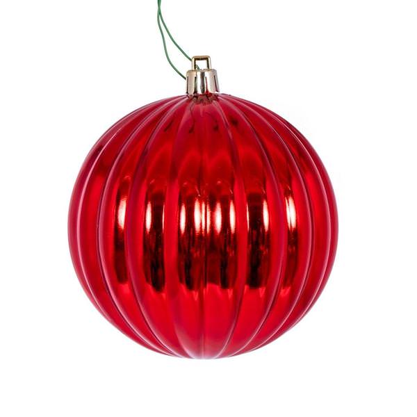 NOEL-BOULE DE SAPIN EN VERRE 10CM-ROUGE ASST