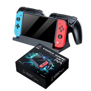Console de jeux vidéo 7'' hdmi-rouge-bleu +2 manettes