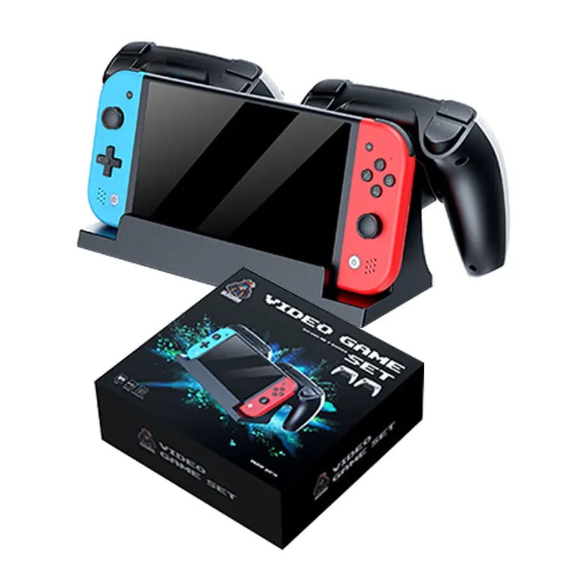 Console de jeux vidéo 7'' hdmi-rouge-bleu +2 manettes