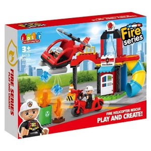 BLOC DE CONSTRUCTION-50PCS-CASERNE DE POMPIERS+3ANS
