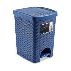 POUBELLE 6L-EN PLASTIQUE A PEDALE ELEGANCE-BLEU NAVY