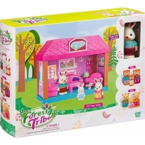 Jeu Forest tribe maison de lapin +figurine+ accessoires+3ans