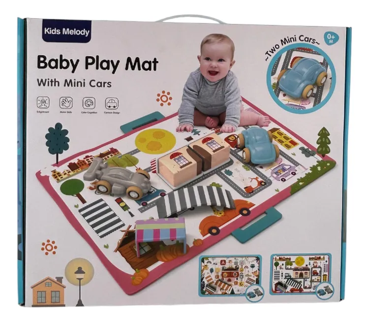 Tapis d'éveil pour bebe circuit+ 2 voitures