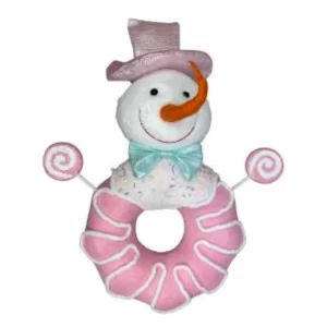 Noel couronne forme bonhomme de neige pailleté couleur ASST-38x15x50cm