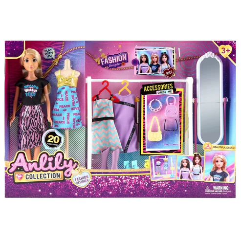 Poupée+ dressing +accessoires anliby