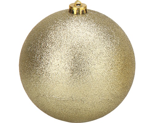NOEL-BOULE DE SAPIN-20CM-EN PLASTIQUE PAILLETE DORE