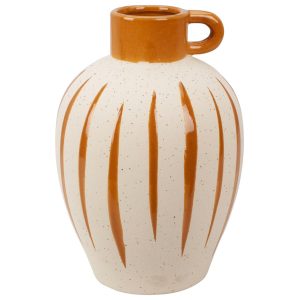 Vase en ceramique-27cm-beige-motif rayures ASST