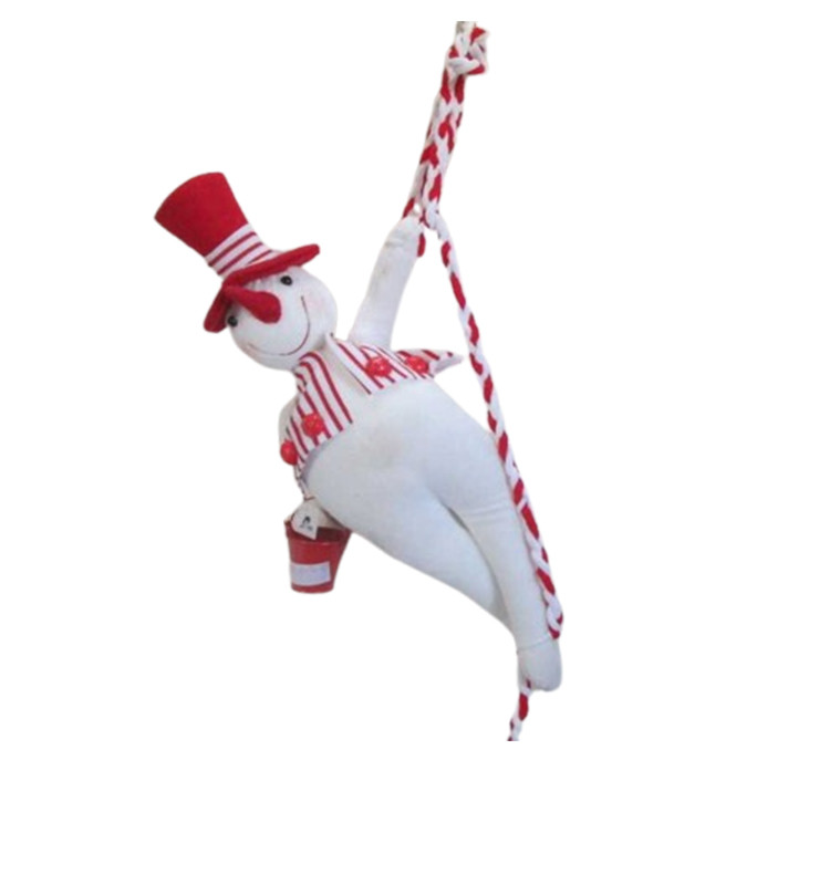 Noel bonhomme de neige avec corde-rouge-blanc-22x11x158cm