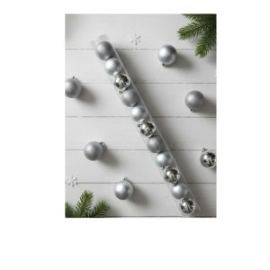 Noel boule de sapin-8cm-12pcs-argente asst
