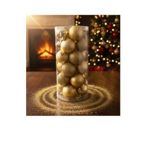 Noel boule de sapin-6cm-24pcs-dore ASST