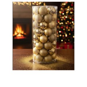 Noel boule de sapin-7cm-48pcs-dore mat/brillant